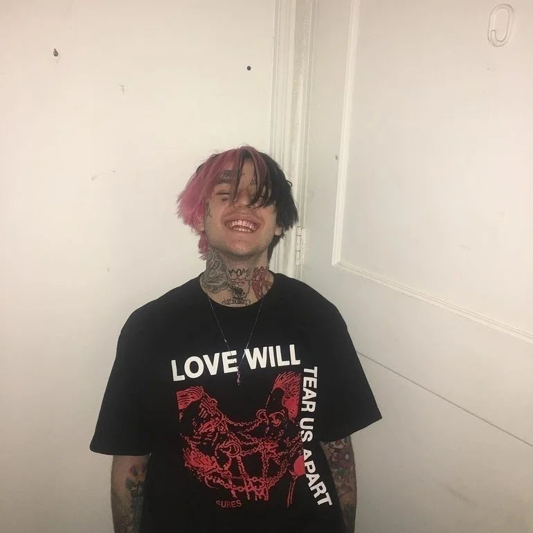 HAHAYULE Love Will Tear Us Apart Graphic Tee Unisex Tumblr Fashion Grunge Black Tee Hipsters Punk Style Top