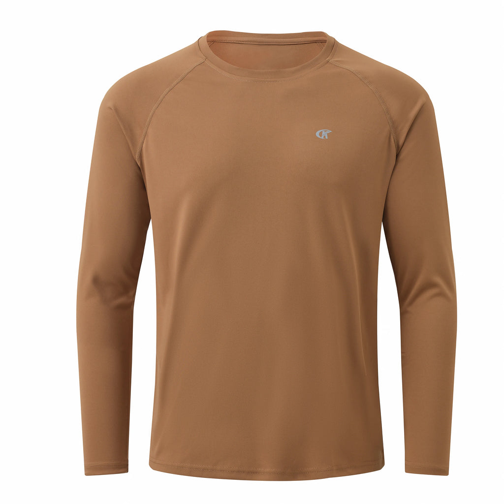 Men UPF 50+ Long Sleeve T-Shirt, Rash Guard Breathable Tops, Pullover Shirt for Sport Fishing Hiking Workout Outdoor Beach