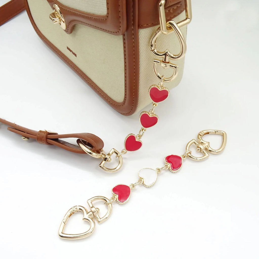 1Pcs Bag Extender Chain Purse Strap Extender Hearts Shape Replacement Purse Strap Extender Bag Charms