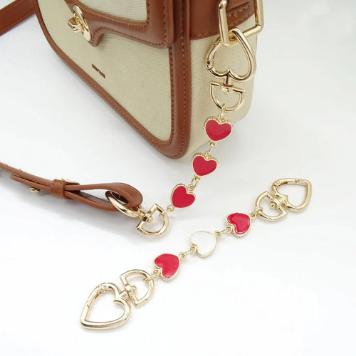 1Pcs Bag Extender Chain Purse Strap Extender Hearts Shape Replacement Purse Strap Extender Bag Charms