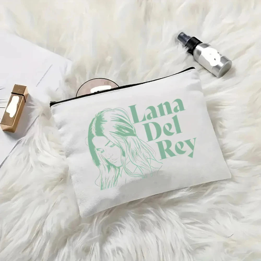 2pcs Lana Del Rey Fashion Women's Handbag Ldr Y2K Canvas Shoulder Bag Cosmetic Organizer Eco Large Capacity Shopping Bag Wallet