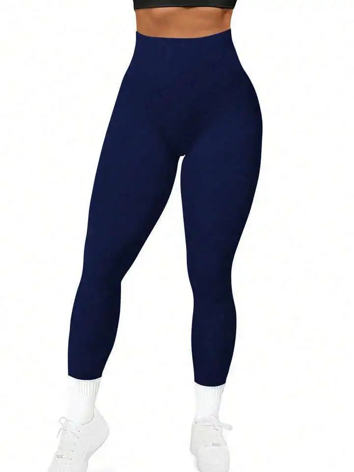 Women's tight yoga seamless pants, solid color multi-color optional, high waist belly-closing exercise running Capri yoga pants,