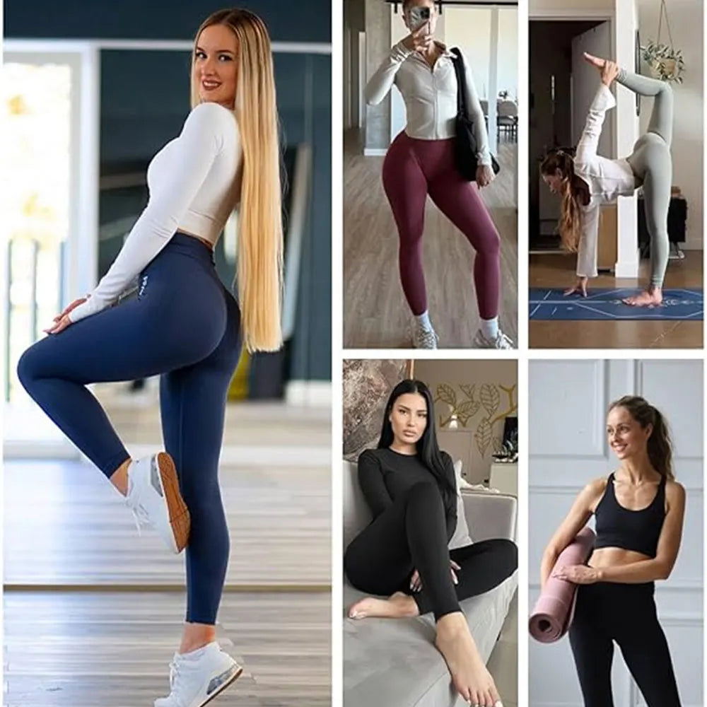 Women's High Waist Sports Leggings Nude Feeling Tummy Control Butt Lifting Fitness Running Yoga Pants For Outdoor Wear Clothes
