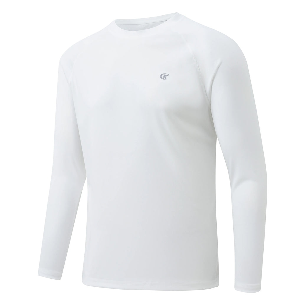 Men UPF 50+ Long Sleeve T-Shirt, Rash Guard Breathable Tops, Pullover Shirt for Sport Fishing Hiking Workout Outdoor Beach