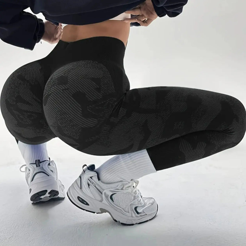 Women Camouflage Leggings Gym Fitness Athletic Workout Elastic Scrunch Leggins Yoga Pants Sports High Waist Training Tights