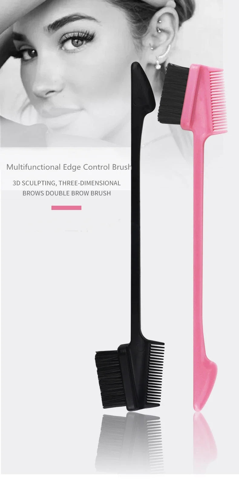 2pcs Professional Edge Brush Hairdressing Styling Tools for Precision Hair Cutting And Grooming