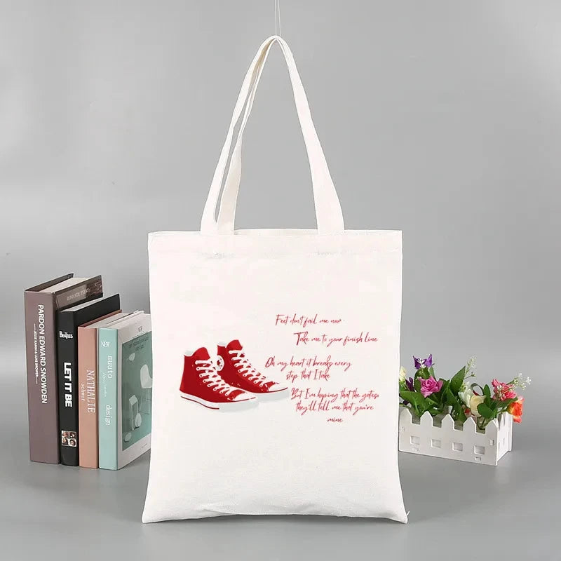 2pcs Lana Del Rey Fashion Women's Handbag Ldr Y2K Canvas Shoulder Bag Cosmetic Organizer Eco Large Capacity Shopping Bag Wallet
