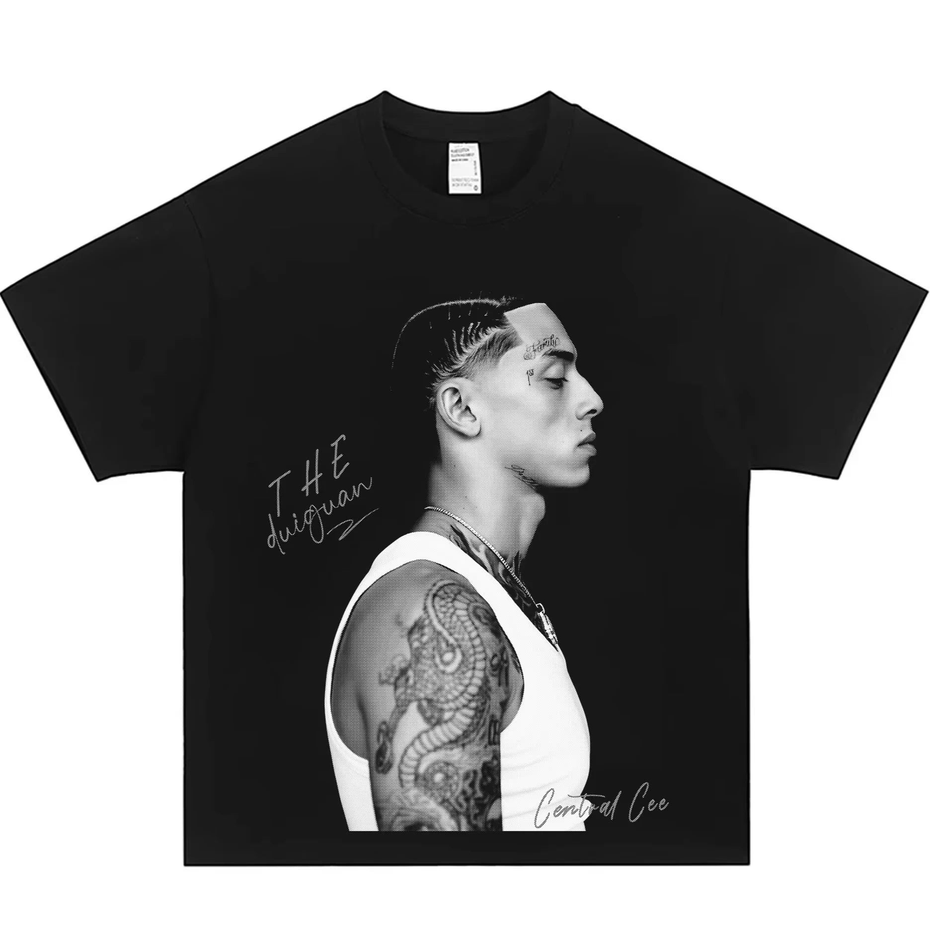 Central Cee Graphic T-Shirt Men Minimalist Vibe Oversized Tee Hip Hop Artist Fan Merch Breathable Cotton Streetwear Casual Top