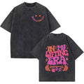 Summer Fun Muscle Mom Fitness Retro Washed Distressed Men's T-shirt, Stylish and Casual Round-neck, Breathable Short Sleeve