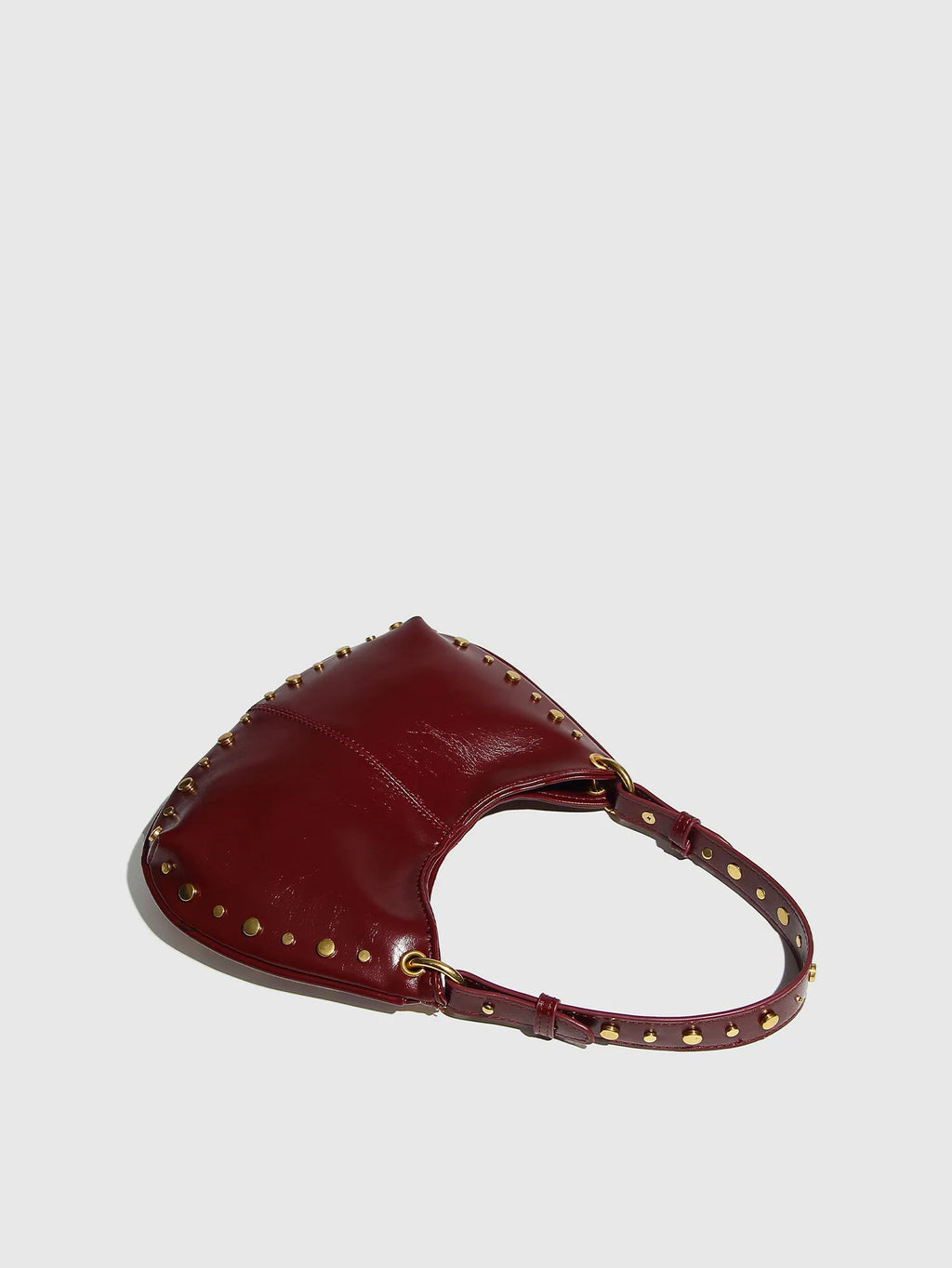Fashion Rivet Women Shoulder Bags Designer Halfmoon Lady Handbags Luxury Pu Leather Chains Crossbody Bag Trend Underarm Bag 2025