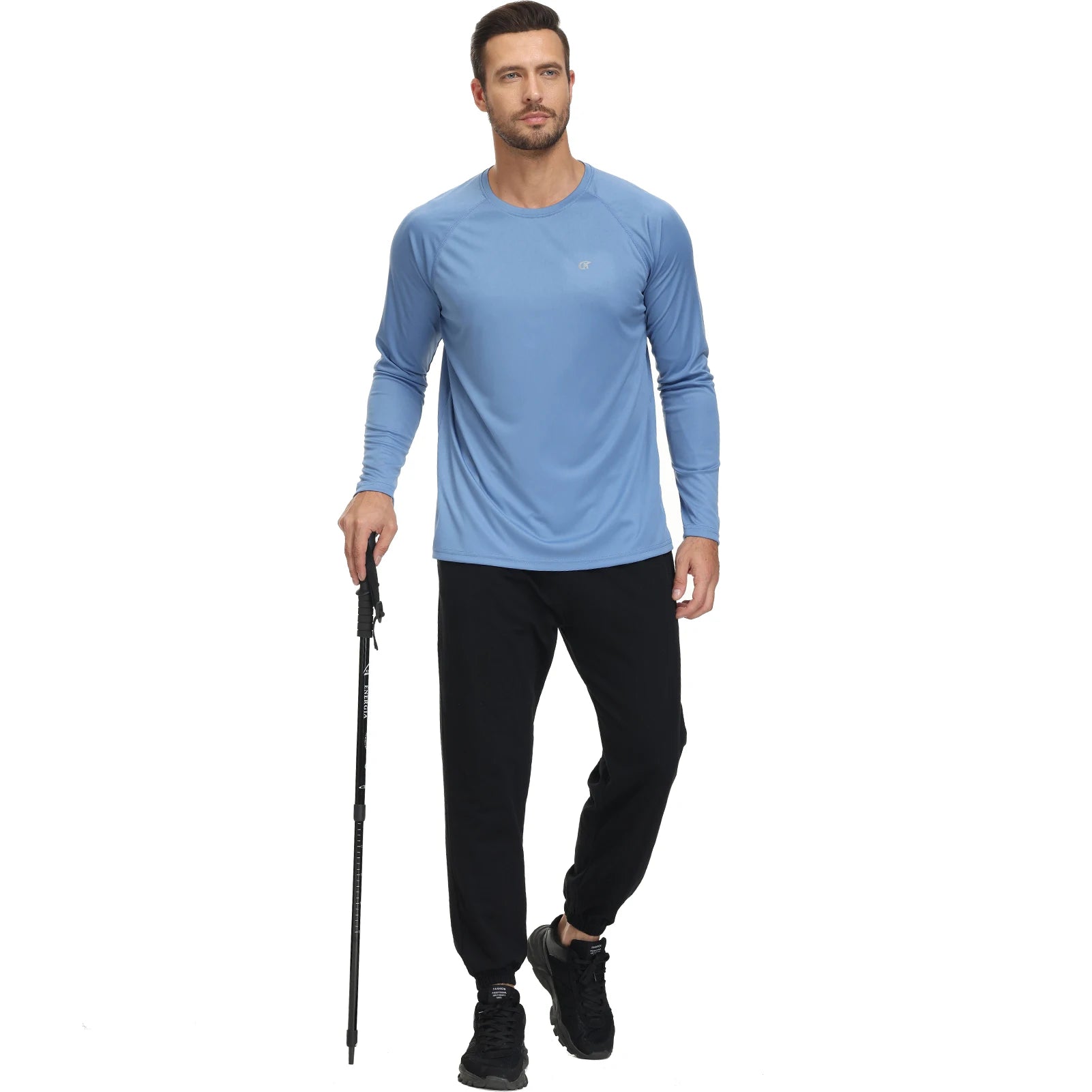Men UPF 50+ Long Sleeve T-Shirt, Rash Guard Breathable Tops, Pullover Shirt for Sport Fishing Hiking Workout Outdoor Beach
