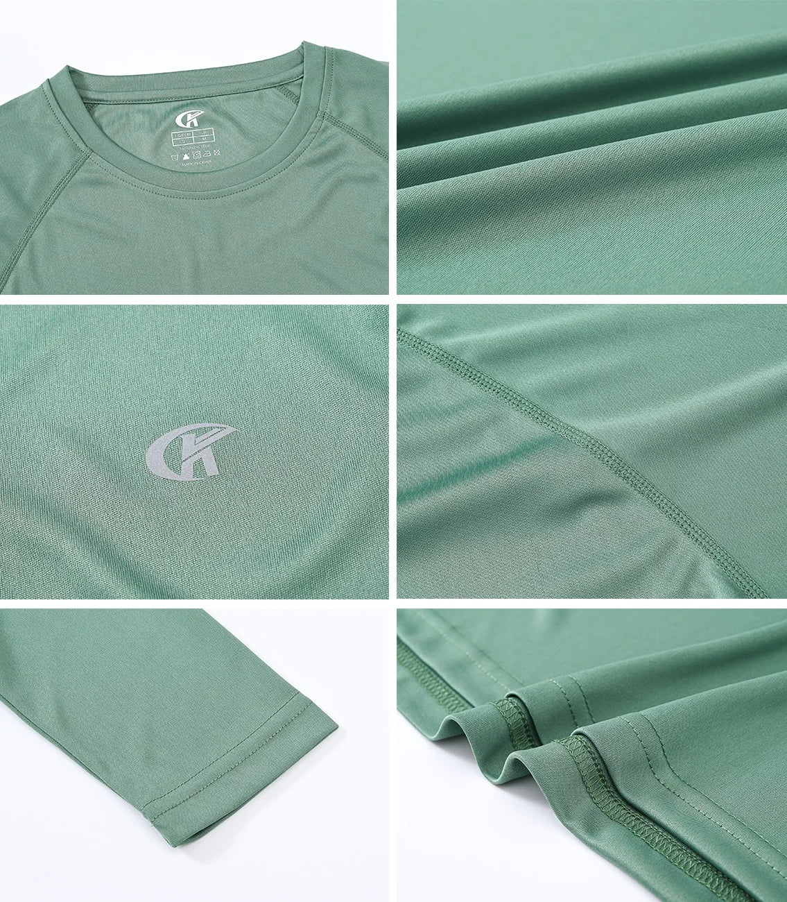 Men UPF 50+ Long Sleeve T-Shirt, Rash Guard Breathable Tops, Pullover Shirt for Sport Fishing Hiking Workout Outdoor Beach
