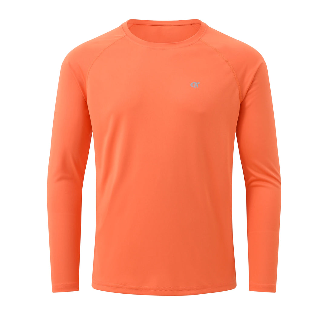 Men UPF 50+ Long Sleeve T-Shirt, Rash Guard Breathable Tops, Pullover Shirt for Sport Fishing Hiking Workout Outdoor Beach