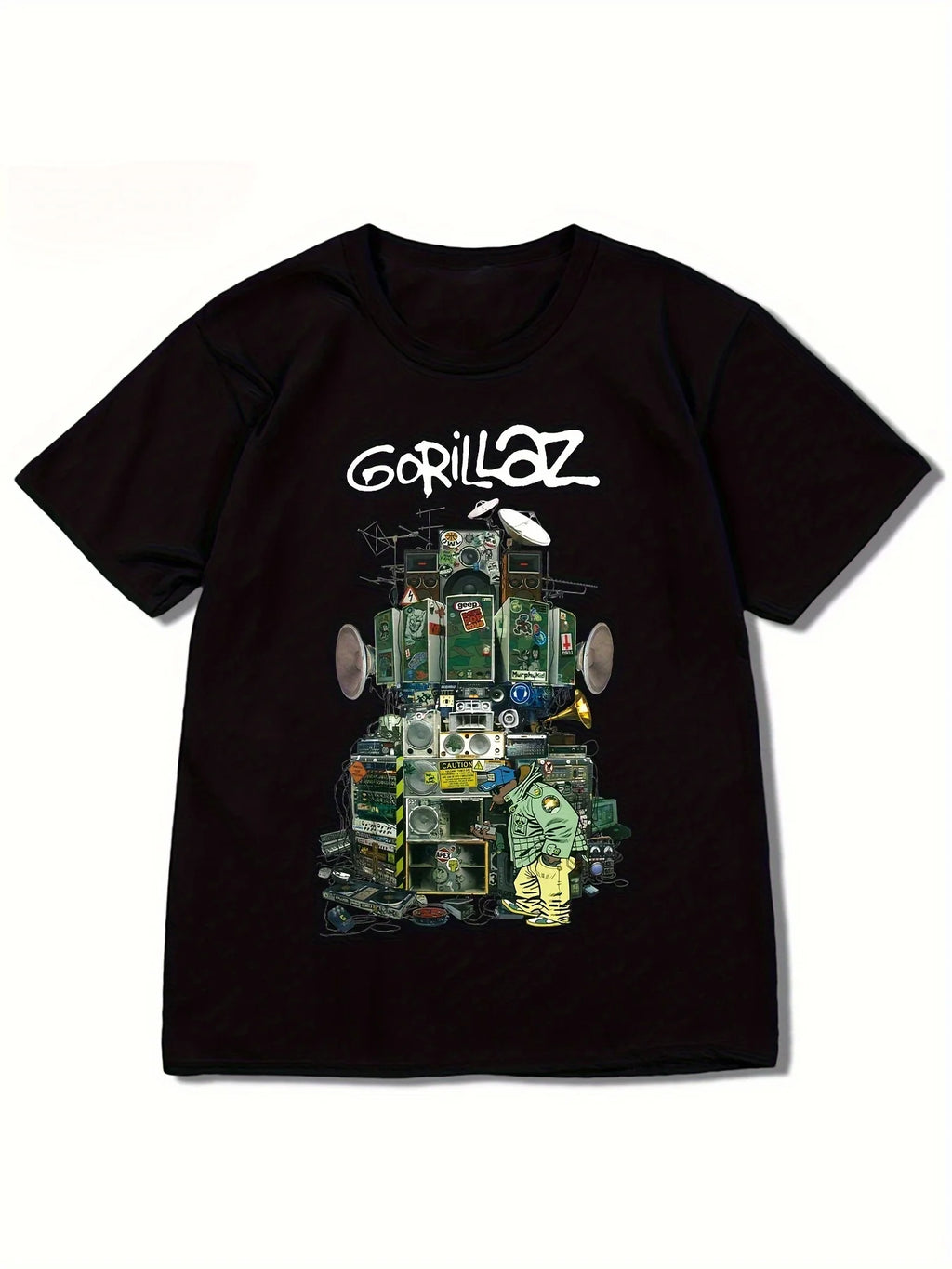 Graphic Gorillaz Tee Comfy Stretchy Short Sleeve T-Shirt for Summer Casual Daily Fashion Trendy Women's Clothing