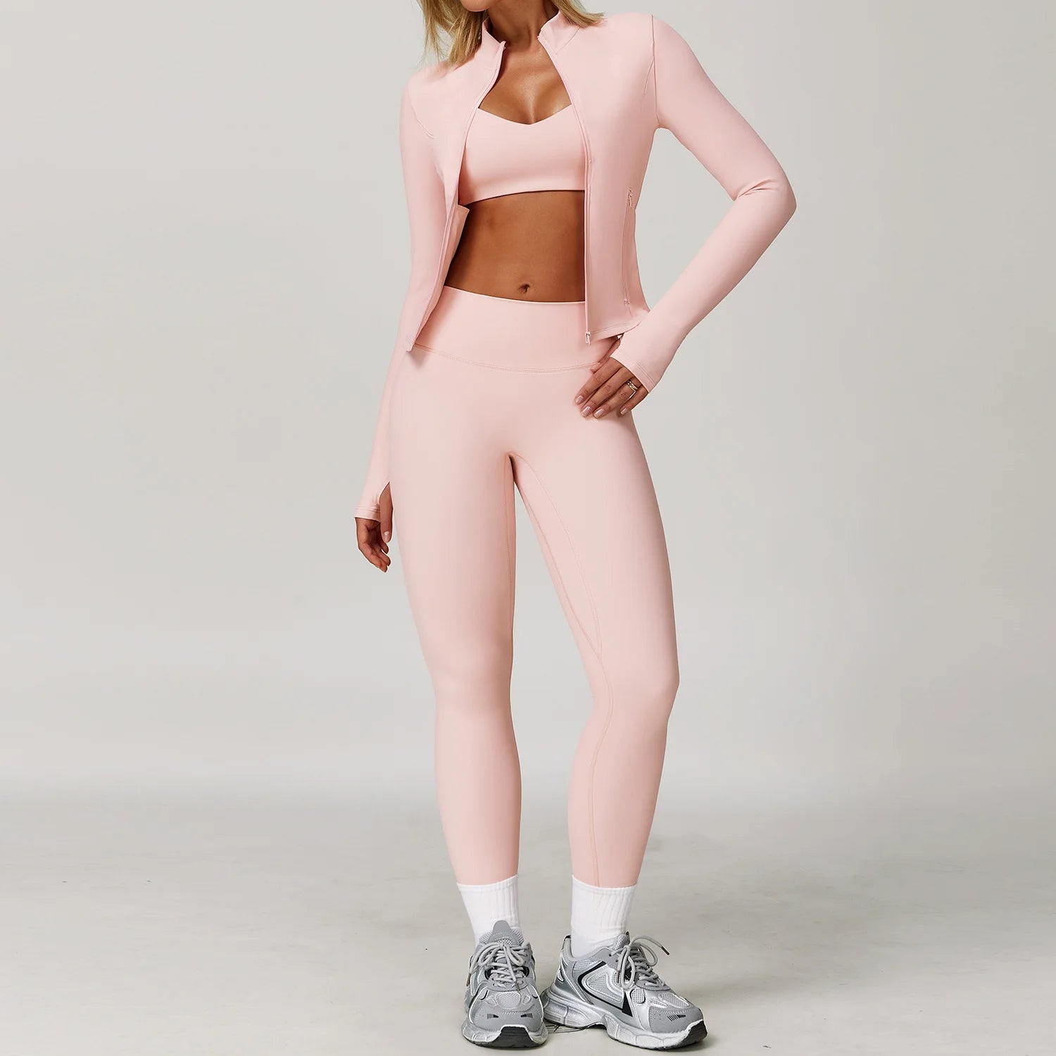 2/3PCS Yoga Suit Sports Set Gym Set Women Tracksuit Running Workout Clothes Long Sleeve Sports Bra Athletic Wear Yoga Clothing