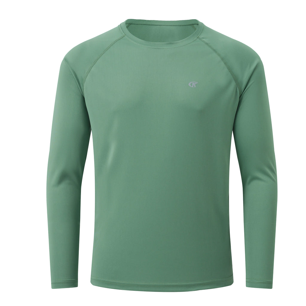 Men UPF 50+ Long Sleeve T-Shirt, Rash Guard Breathable Tops, Pullover Shirt for Sport Fishing Hiking Workout Outdoor Beach