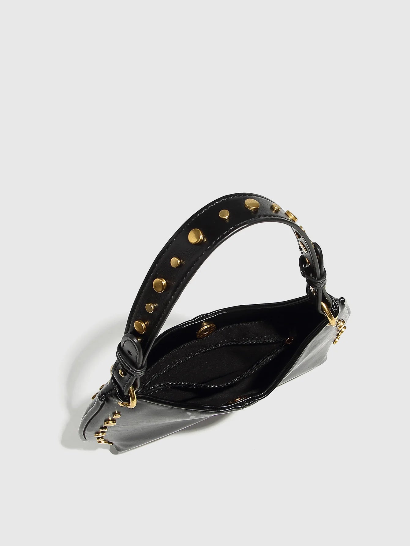 Fashion Rivet Women Shoulder Bags Designer Halfmoon Lady Handbags Luxury Pu Leather Chains Crossbody Bag Trend Underarm Bag 2025