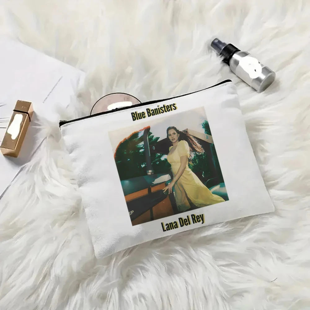 2pcs Lana Del Rey Fashion Women's Handbag Ldr Y2K Canvas Shoulder Bag Cosmetic Organizer Eco Large Capacity Shopping Bag Wallet