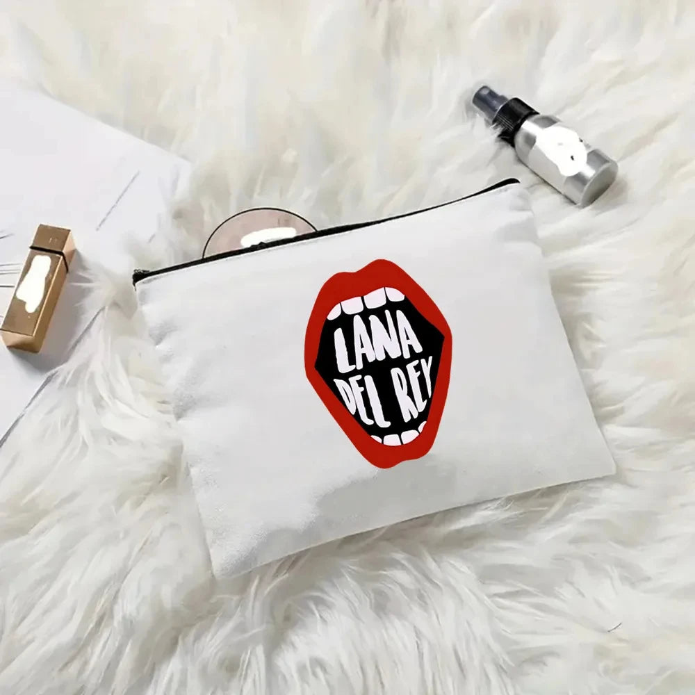 2pcs Lana Del Rey Fashion Women's Handbag Ldr Y2K Canvas Shoulder Bag Cosmetic Organizer Eco Large Capacity Shopping Bag Wallet