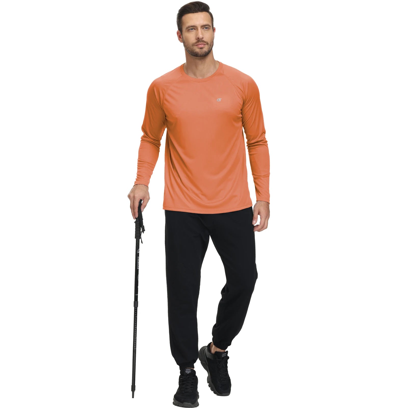 Men UPF 50+ Long Sleeve T-Shirt, Rash Guard Breathable Tops, Pullover Shirt for Sport Fishing Hiking Workout Outdoor Beach