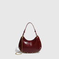 Fashion Rivet Women Shoulder Bags Designer Halfmoon Lady Handbags Luxury Pu Leather Chains Crossbody Bag Trend Underarm Bag 2025