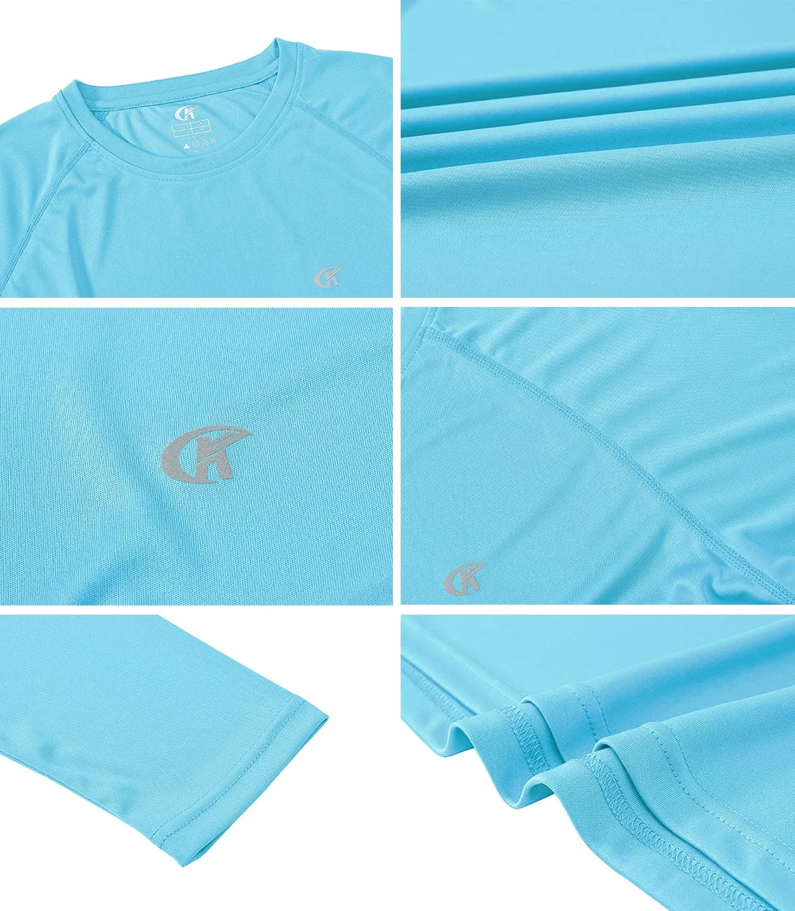 Men UPF 50+ Long Sleeve T-Shirt, Rash Guard Breathable Tops, Pullover Shirt for Sport Fishing Hiking Workout Outdoor Beach