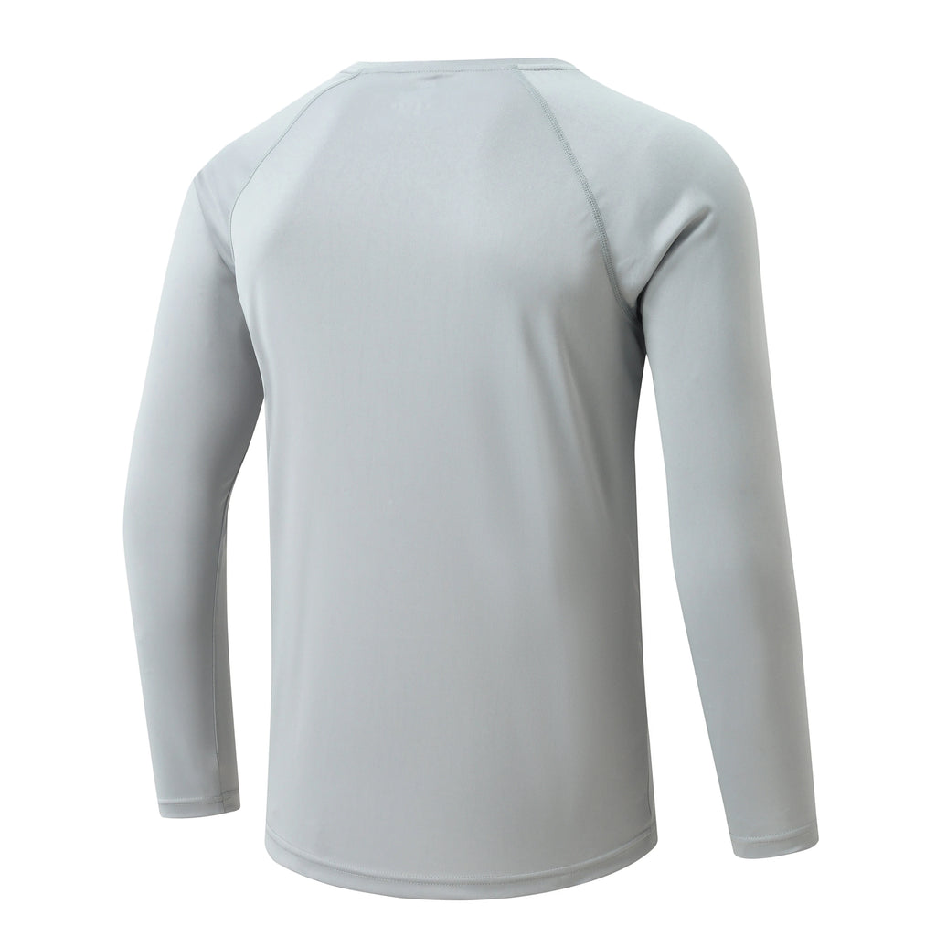 Men UPF 50+ Long Sleeve T-Shirt, Rash Guard Breathable Tops, Pullover Shirt for Sport Fishing Hiking Workout Outdoor Beach