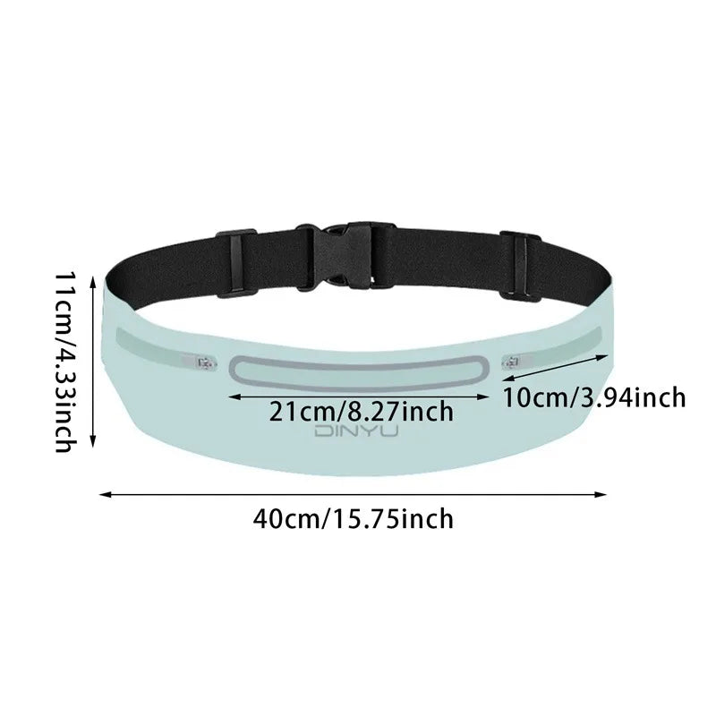 Men Women Running Waist Pack Wallet Adjustable Sports Pouch Belt Portable Phone Holder Gym Bag Invisible Waterproof Waistband