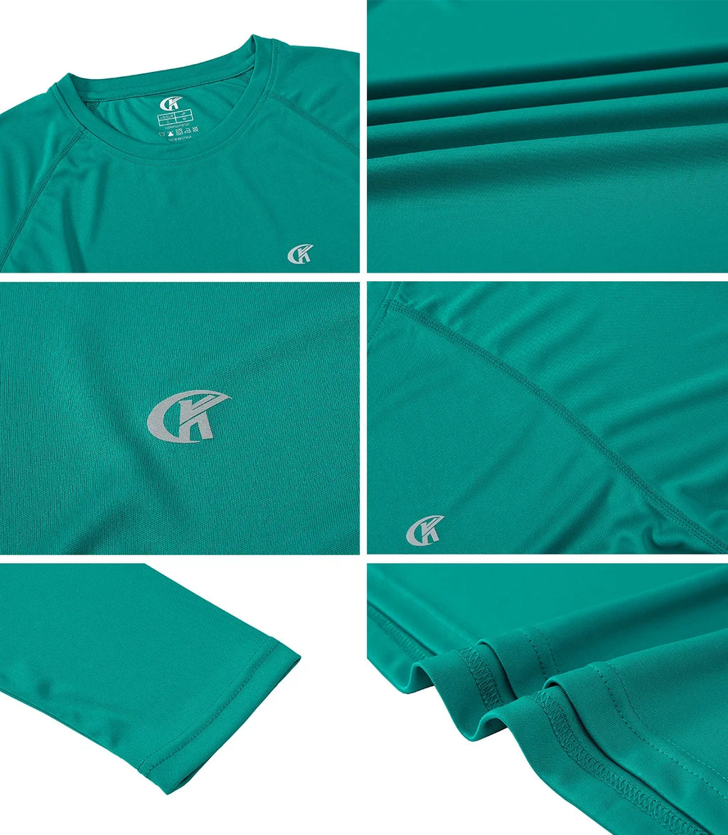 Men UPF 50+ Long Sleeve T-Shirt, Rash Guard Breathable Tops, Pullover Shirt for Sport Fishing Hiking Workout Outdoor Beach