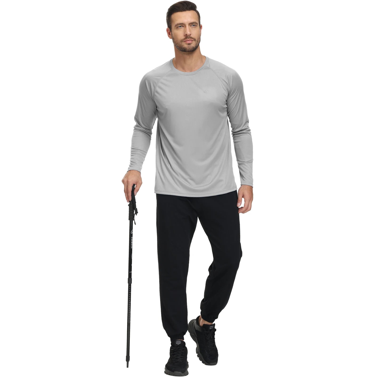 Men UPF 50+ Long Sleeve T-Shirt, Rash Guard Breathable Tops, Pullover Shirt for Sport Fishing Hiking Workout Outdoor Beach