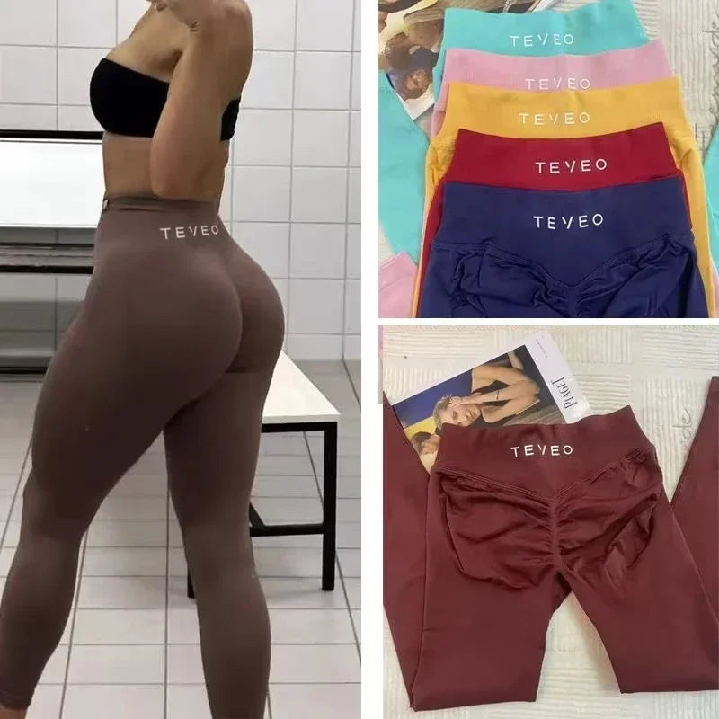 TEVEO Summer Breathable Fitness Leggings Women's Sports High Quality Yoga Pants Cycling High Stretch Sweat Wapping Running Pants