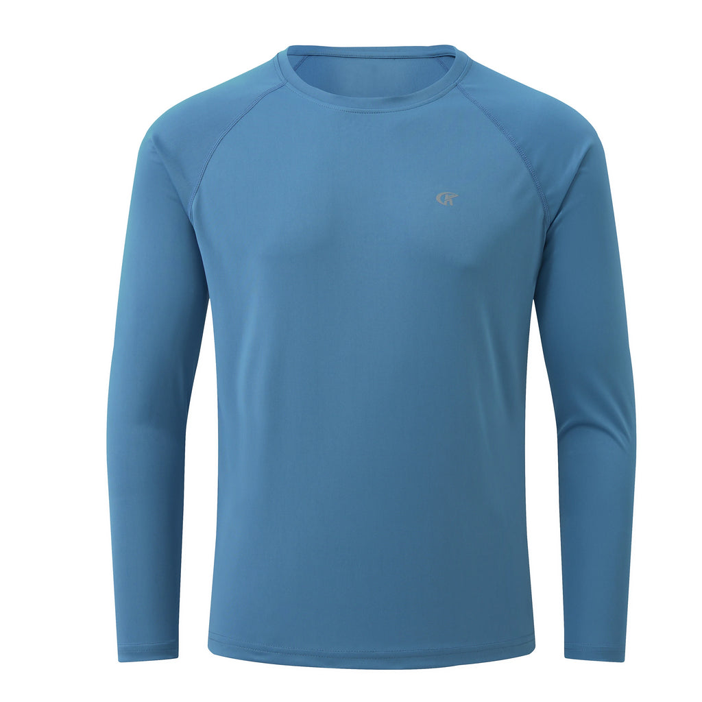 Men UPF 50+ Long Sleeve T-Shirt, Rash Guard Breathable Tops, Pullover Shirt for Sport Fishing Hiking Workout Outdoor Beach