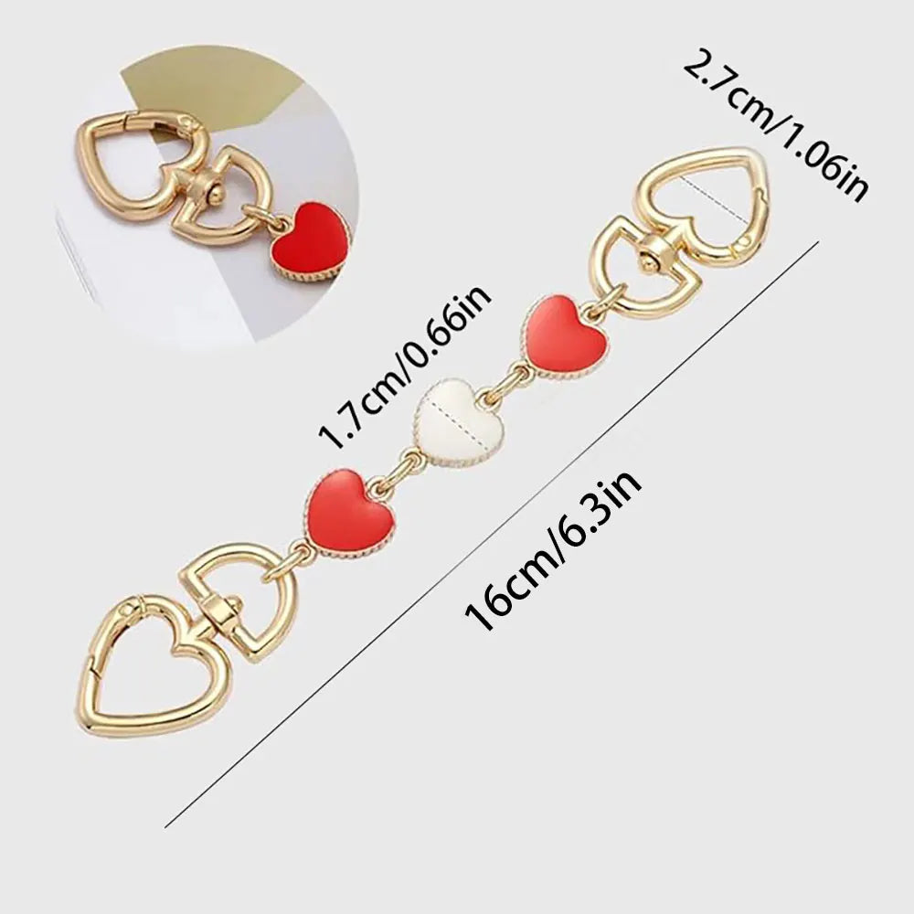 1Pcs Bag Extender Chain Purse Strap Extender Hearts Shape Replacement Purse Strap Extender Bag Charms
