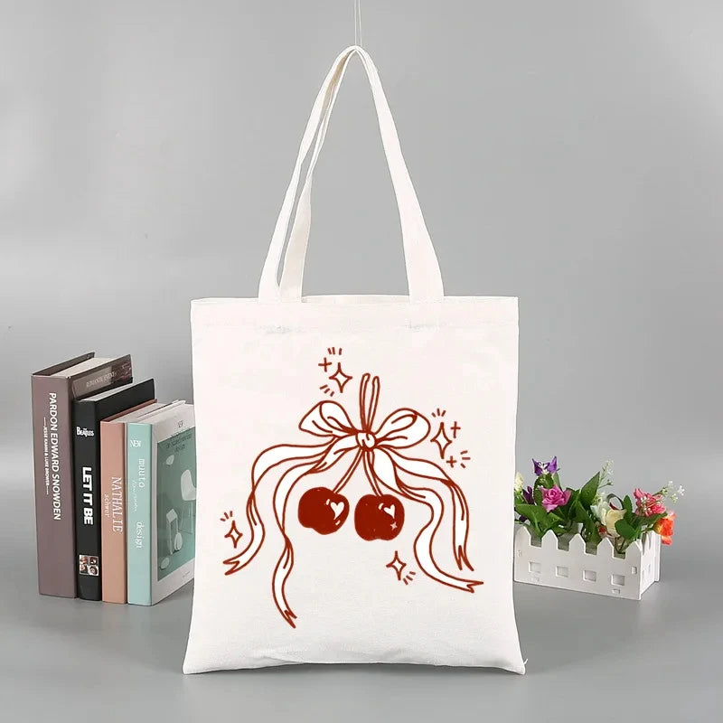 2pcs Lana Del Rey Fashion Women's Handbag Ldr Y2K Canvas Shoulder Bag Cosmetic Organizer Eco Large Capacity Shopping Bag Wallet