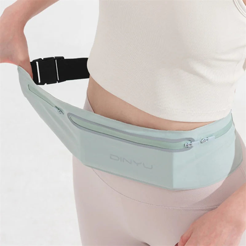 Men Women Running Waist Pack Wallet Adjustable Sports Pouch Belt Portable Phone Holder Gym Bag Invisible Waterproof Waistband