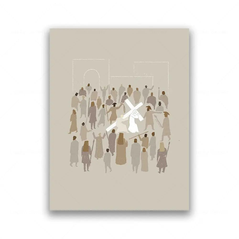 Jesus Washing Feet Walk on Water Canvas Print Modern Bible Verse Christian Wall Art Poster Painting Picture Living Room Decor