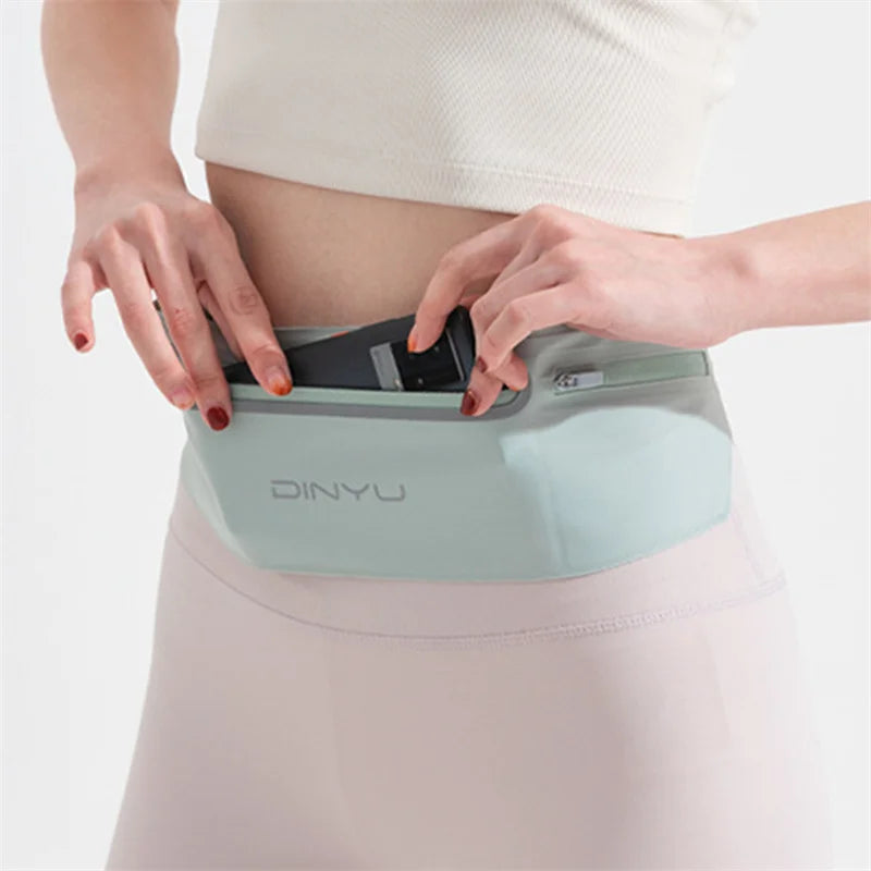 Men Women Running Waist Pack Wallet Adjustable Sports Pouch Belt Portable Phone Holder Gym Bag Invisible Waterproof Waistband