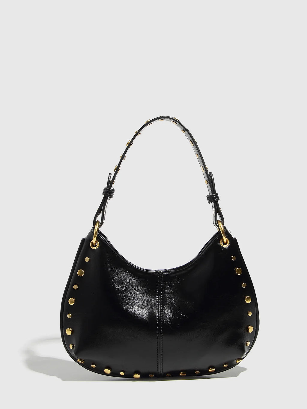 Fashion Rivet Women Shoulder Bags Designer Halfmoon Lady Handbags Luxury Pu Leather Chains Crossbody Bag Trend Underarm Bag 2025
