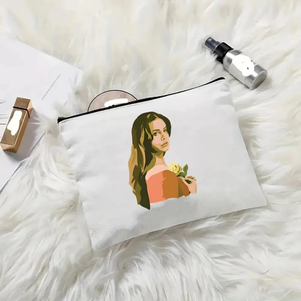 2pcs Lana Del Rey Fashion Women's Handbag Ldr Y2K Canvas Shoulder Bag Cosmetic Organizer Eco Large Capacity Shopping Bag Wallet