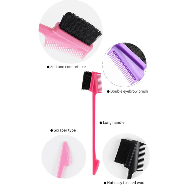 2pcs Professional Edge Brush Hairdressing Styling Tools for Precision Hair Cutting And Grooming