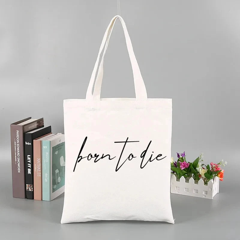 2pcs Lana Del Rey Fashion Women's Handbag Ldr Y2K Canvas Shoulder Bag Cosmetic Organizer Eco Large Capacity Shopping Bag Wallet