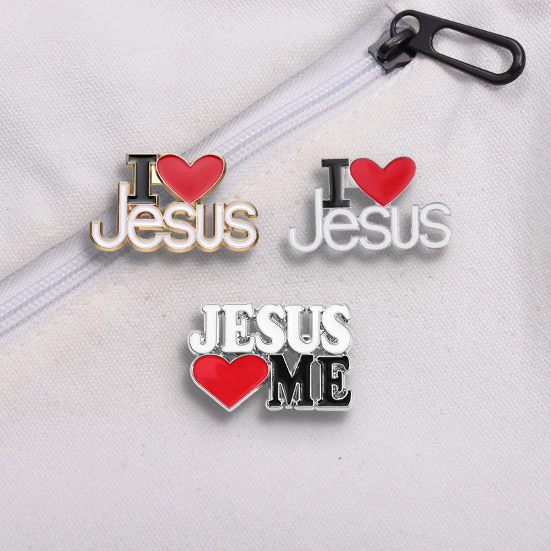 Jesus Love Me  Collected Enamel Pins Custom Christian God Is Good Metal Brooches Backpack Lapel Badge Jewelry Gift for Friends