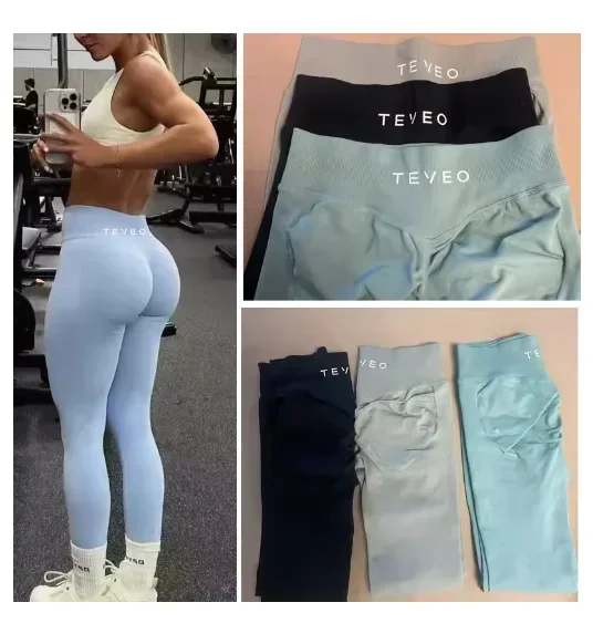 TEVEO Summer Breathable Fitness Leggings Women's Sports High Quality Yoga Pants Cycling High Stretch Sweat Wapping Running Pants
