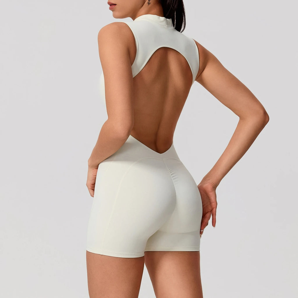 Hearuisavy Sports Overalls Women Gym High Stretch Sleeveless Yoga Bodysuit Running Push Up Butt-Lifting Fitness Jumpsuit Female