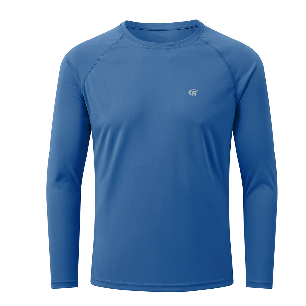 Men UPF 50+ Long Sleeve T-Shirt, Rash Guard Breathable Tops, Pullover Shirt for Sport Fishing Hiking Workout Outdoor Beach