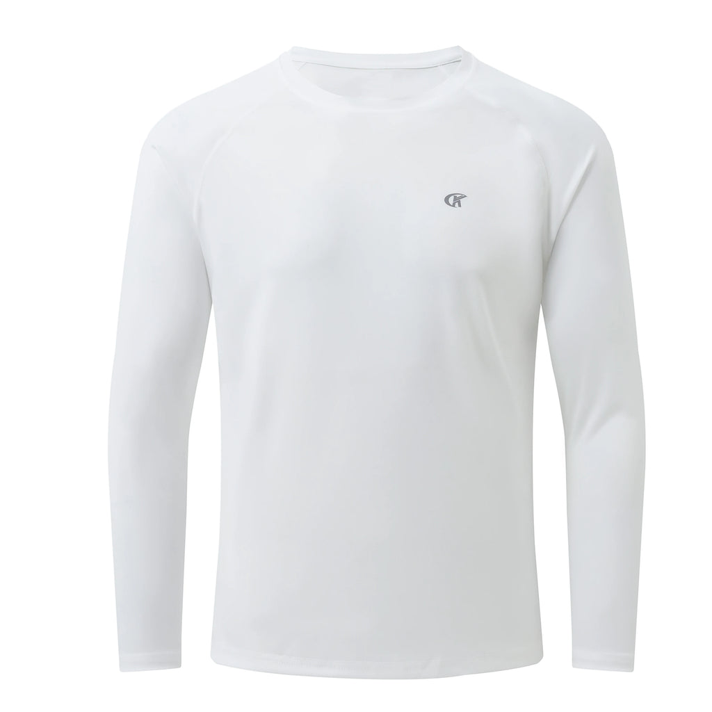 Men UPF 50+ Long Sleeve T-Shirt, Rash Guard Breathable Tops, Pullover Shirt for Sport Fishing Hiking Workout Outdoor Beach