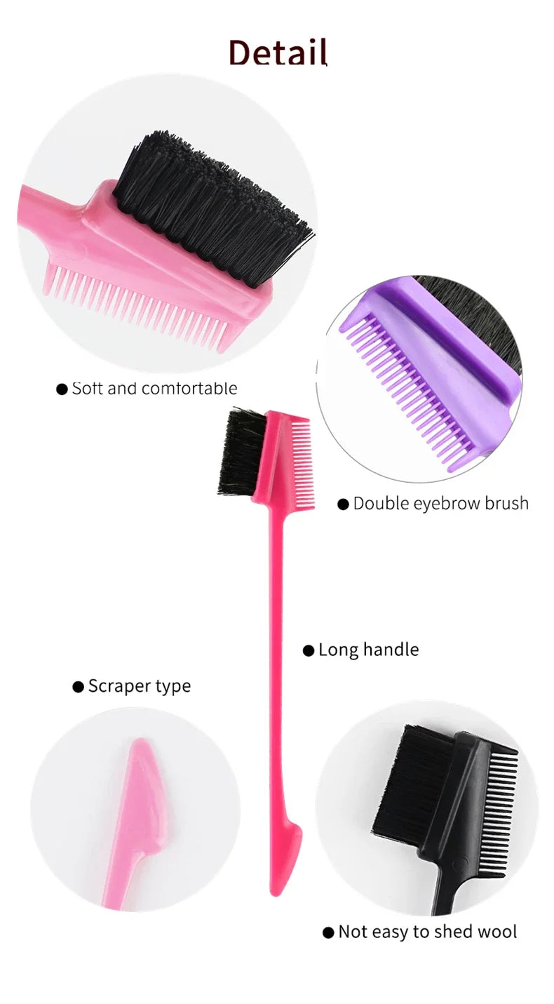 2pcs Professional Edge Brush Hairdressing Styling Tools for Precision Hair Cutting And Grooming