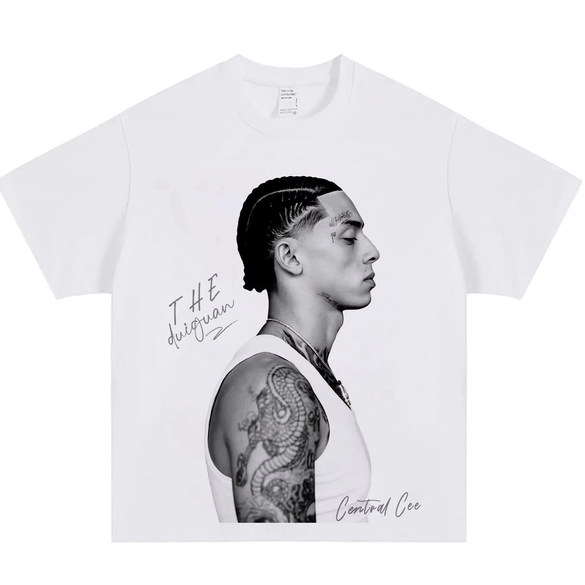 Central Cee Graphic T-Shirt Men Minimalist Vibe Oversized Tee Hip Hop Artist Fan Merch Breathable Cotton Streetwear Casual Top