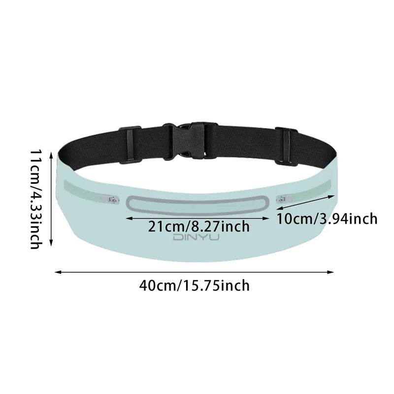 Men Women Running Waist Pack Wallet Adjustable Sports Pouch Belt Portable Phone Holder Gym Bag Invisible Waterproof Waistband