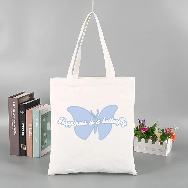 2pcs Lana Del Rey Fashion Women's Handbag Ldr Y2K Canvas Shoulder Bag Cosmetic Organizer Eco Large Capacity Shopping Bag Wallet